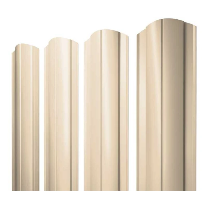 Штакетник Круглый фигурный Grand Line 0,45 Полиэстер RAL 1015 Светлая Слоновая Кость